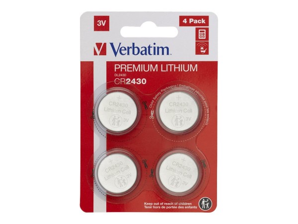 VERBATIM 1x4 Verbatim CR 2430 Lithium Batterie 49534