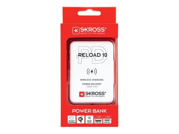 SKROSS Reload 10 Wireless Qi, PD Powerbank white