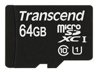TRANSCEND 64GB MicroSDXC Class10 UHS-1 w/adapter