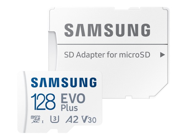 SAMSUNG EVO Plus 128GB microSDXC UHS-I U3 130MB/s Full HD & 4K UHD Speicherkarte inkl. SD-Adapter