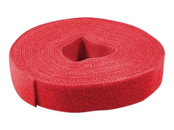 LOGILINK Kabelbinder aus Klettband 4 m, rot