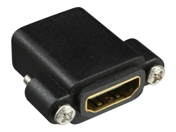 INLINE ® HDMI Adapter zum Einbau mit Gewinde, HDMI A Buchse/Buchse, vergoldete Kontakte