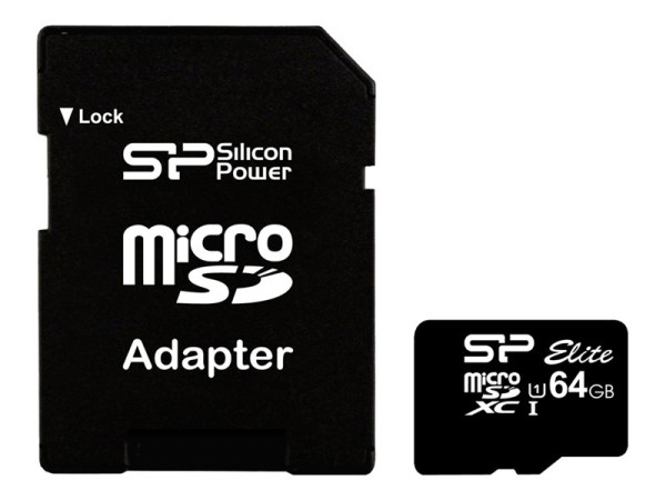 SILICON POWER Micro SDCard 64GB UHS-1 Elite/class10 w/ada