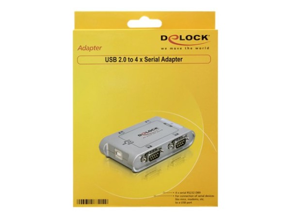 DELOCK USB 2.0 zu 4 Port Seriell HUB