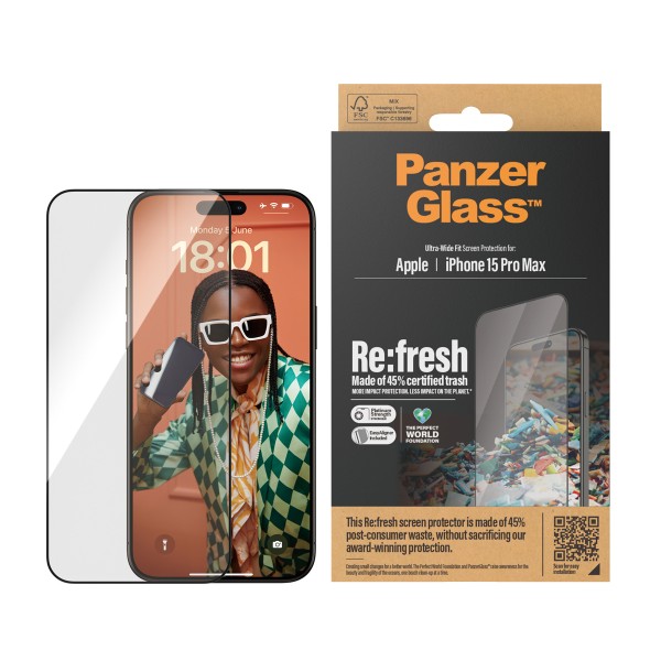 PANZERGLASS Screen Protector Recycled Glass clear iP15 Ultra (2824)