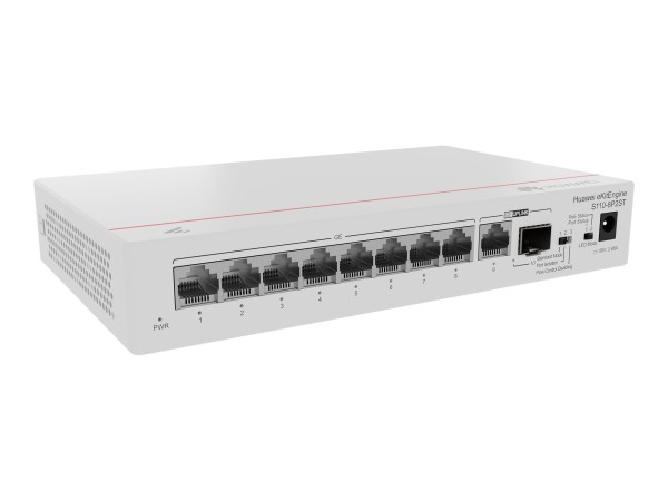 HUAWEI eKit Engine S110-8P2ST- Switch 8*10/100/1000BASE-T ports, PoE+, 1*GE SFP port, 1*10/100/1000B