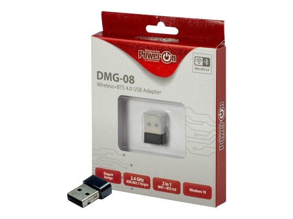 INTERTECH Inter-Tech Adapter DMG-08,WiFi+BTS 4.0N,USB 2.0,2.4 GHz,schw retail