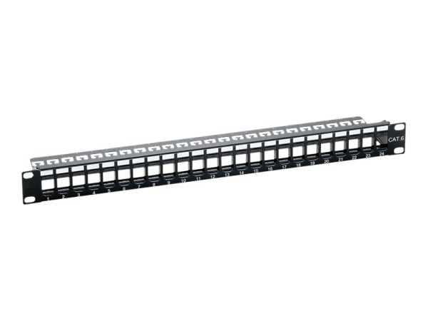 LOGILINK NK4043 Keystone Patchpanel für 24 Keystone Buchsen ungeschirmt schwarz