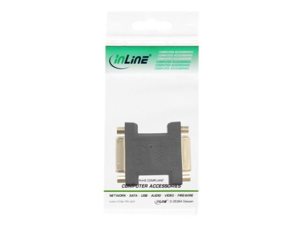 INLINE ® DVI-I Adapter, Digital + Analog 24+5 Buchse / Buchse, vergoldet