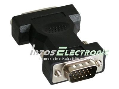 Inline DVI-A Adapter analog, 24+5 Buchse an 15pol HD Stecker VGA