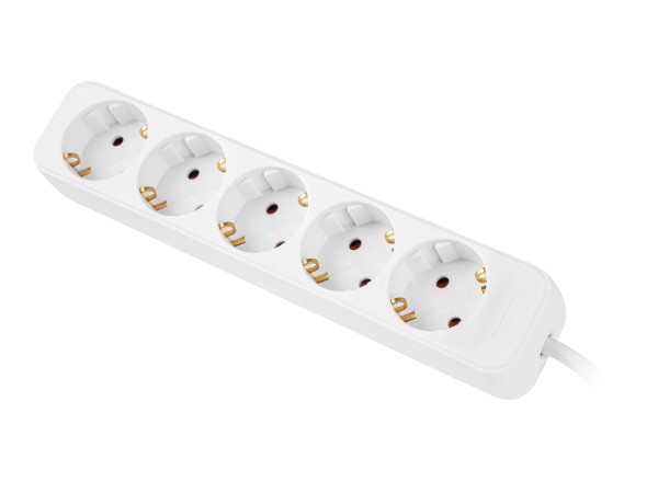 LANBERG Steckdosenleiste 5x Schuko, Kupfer, 3m weiß
