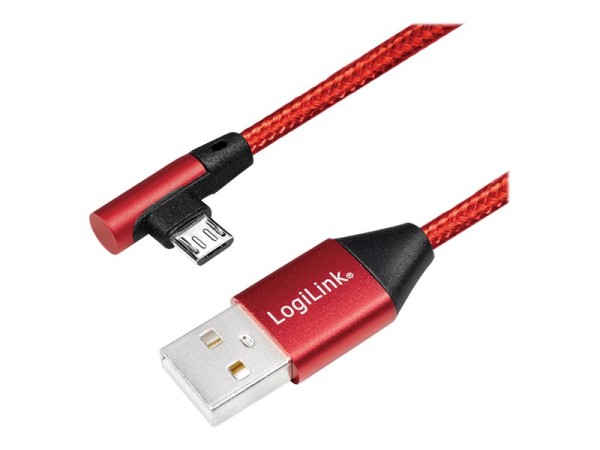 LOGILINK USB 2.0 Stecker 2.0 zu USB-B (90° gewinkelt) 1,0m