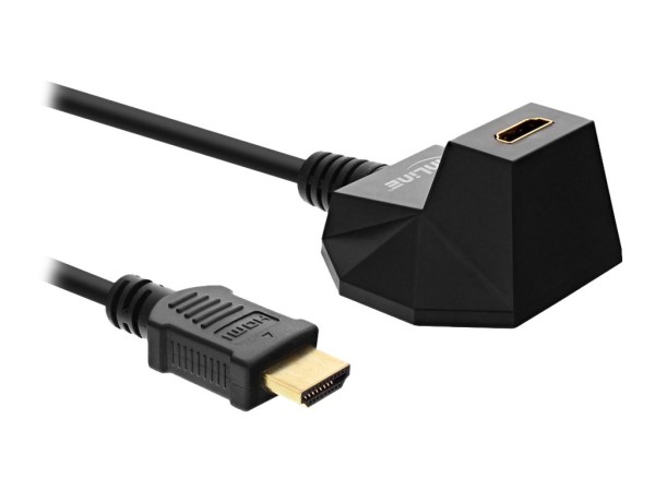 INLINE ® HDMI Verlängerung mit Standfuß, HDMI-High Speed mit Ethernet, 4K2K, Stecker / Buchse, schwa