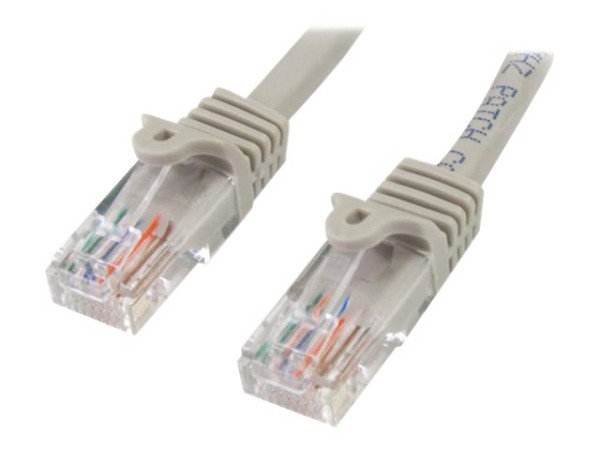 STARTECH.COM 0,5m Cat5e Ethernet Netzwerkkabel Snagless mit RJ45 - Cat 5e UTP Kabel - Grau
