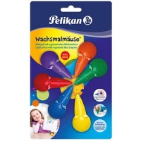 PELIKAN Wachsmalmäuse farbig sortiert 6er Blister