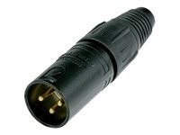 NEUTRIK NC3Mxb Stecker - NEUTRIK 3 poliger Kabelstecker mit schwarz-verchromtem Gehäuse und Gold bes