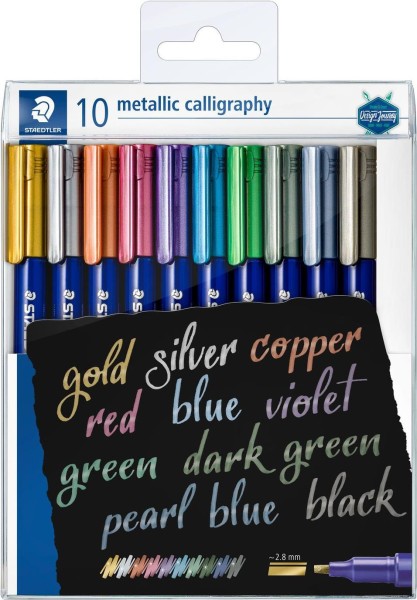 STAEDTLER Marker Metallic calligraphy 10 St.im Etui, 2.8mm