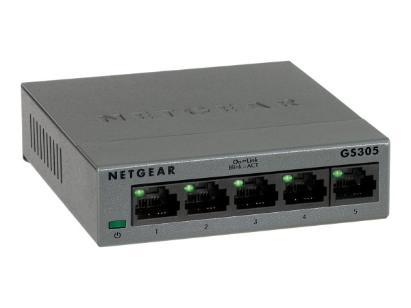 NETGEAR Switch / 5-Port Gigabit unmanaged Switch für SMB Metallgehäuse, Desktop, lüfterlos, Metallpo