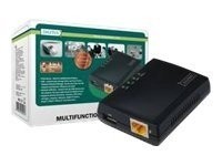 DIGITUS Multifunktions Netzwerk Server 1xUSB2.0 Intergrieter Printserver NAS und Netzwerk USB-Hub 1x