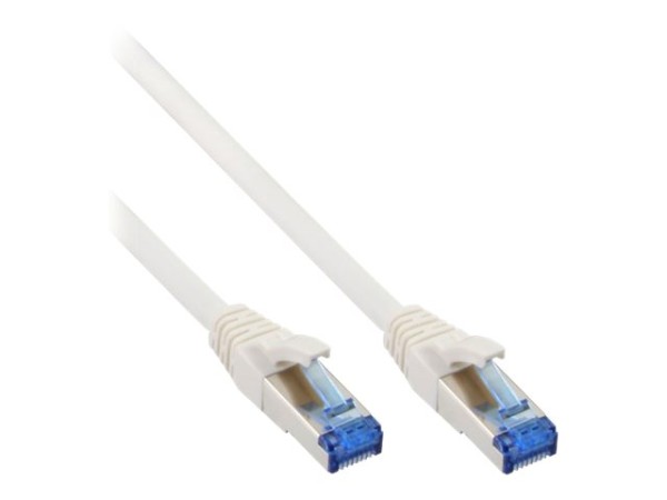 InLine Patchkabel Cat.6A, S/FTP (PiMf), halogenfrei, 500MHz, weiß, 10m