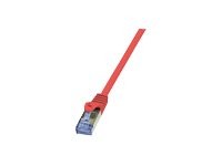 LOGILINK CQ3014S S/FTP Patchkabel Kat.6A PrimeLine rot - 0,25m