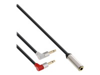 INLINE ® Slim Audio Kopfhörer Flugzeug-Adapterkabel, 2x 3,5mm Klinke ST an 3,5mm Klinke BU 3pol., 0,