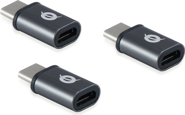 CONCEPTRONIC Adapter USB-C -> USB Micro 3.0 3 Stück grau