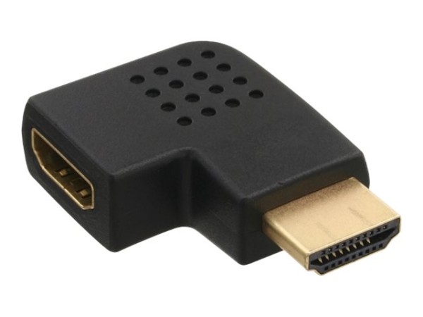 INLINE ® HDMI Adapter, Stecker / Buchse, seitlich links gewinkelt, vergoldete Kontakte