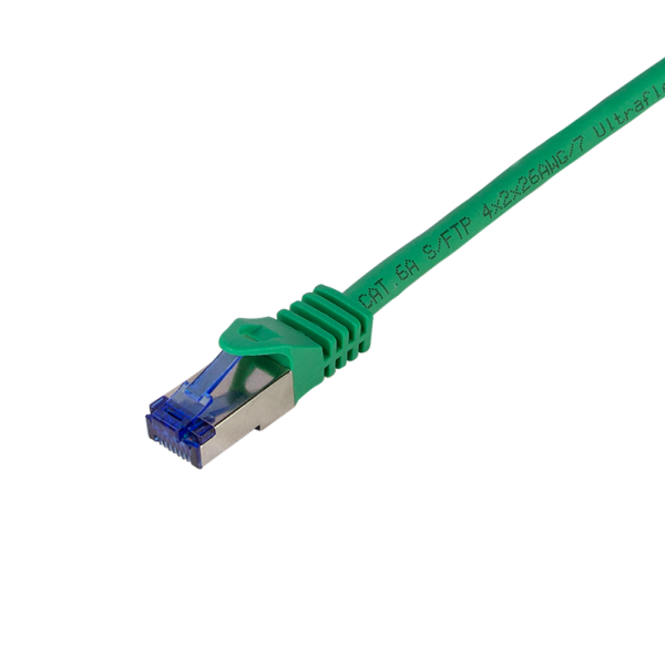 LOGILINK C6A025S RJ45 CAT 6a S/FTP 0.5 m Grün 1 St.