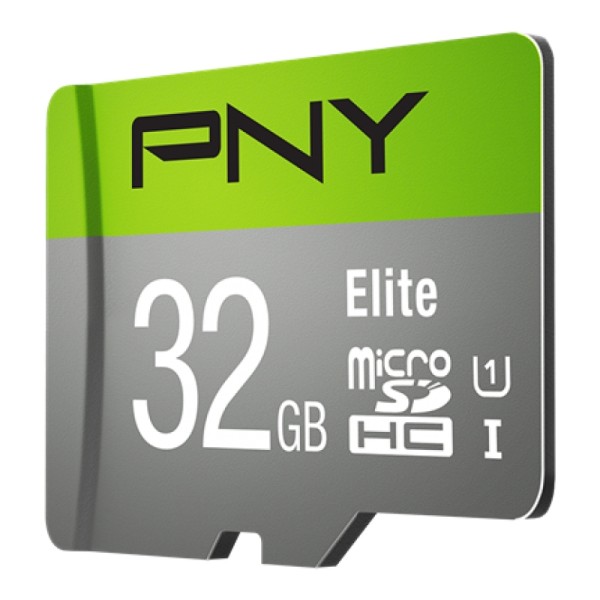 PNY Micro SD Card Elite 32 GB HC Class 10 UHS I U1 SD adapter