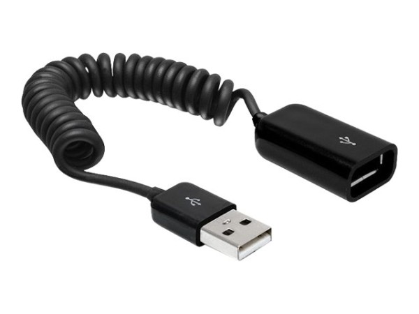 DELOCK USB-Verl. Delock USB2.0 Typ A -> A St/Bu 20-60cm Spiralkabel