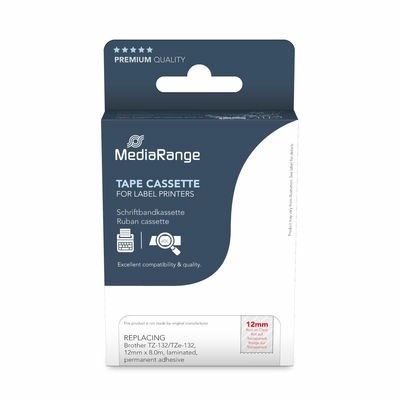 MEDIARANGE Schriftbandka. Brother TZ-132/TZe-132 12mm 8m rot