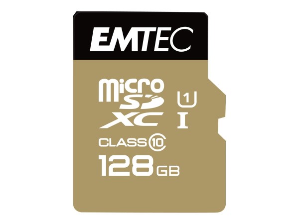 EMTEC MicroSD Card 128GB SDXC CL.10 Gold +