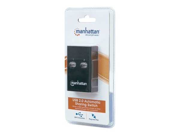 MANHATTAN Hi-Speed USB2.0 Sharing Switch 1x2 Ports Dual Control