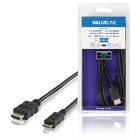 VALUELINE High Speed HDMI Kabel mit Ethernet HDMI Stecker - HDMI Ministecker 2,00 m schwarz - Das Hi