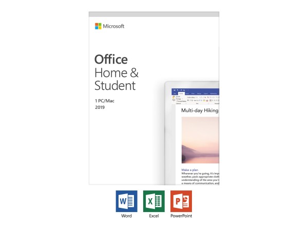 MICROSOFT Office Home and Student 2019 German P6 EuroZone 1 License Medialess Non-Standard