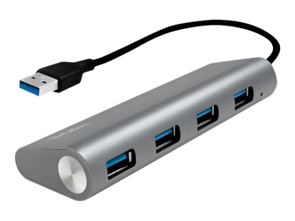 LOGILINK USB 3.0 HUB 4-port, Aluminium grau