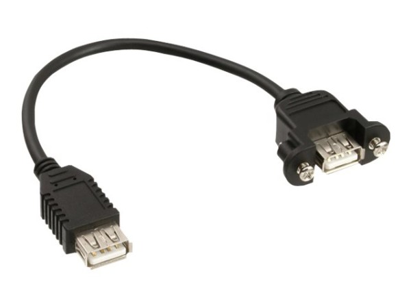 INLINE ® USB 2.0 Adapterkabel, Buchse A auf Einbaubuchse A, 0,2m