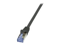 LOGILINK CQ3023S S/FTP Patchkabel Kat.6A PrimeLine schwarz -   0,50m