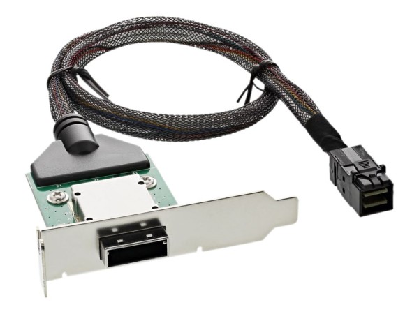 INLINE ® SAS HD low profile PCI Slotblech mit Kabel, ext. SFF-8088 auf int. SFF-8643, 0,5m