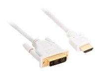 HDMI-DVI Kabel, InLine®, weiß/gold, HDMI St auf DVI 18+1 St, 3m