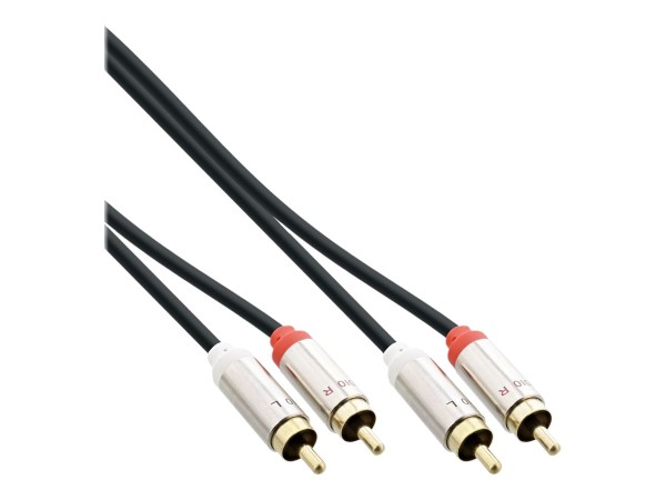 INLINE Slim Mobile - Audiokabel - RCA x 2 (M) bis RCA x 2 (M) - 3,0m - Schwarz (992