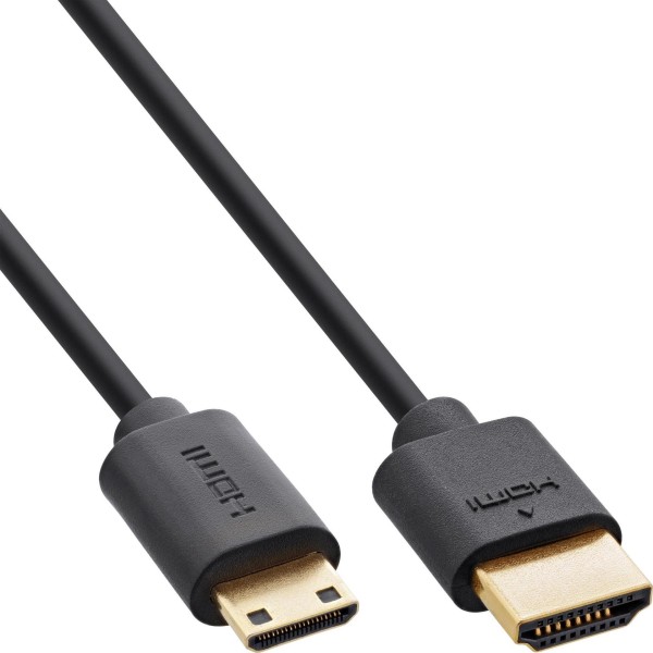 INTOS ELECTRONIC InLine Slim Ultra High Speed HDMI Kabel - 8K4K - A Stecker / C Stecker (Mini) - 1m