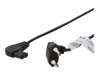 LOGILINK Strom Anschlusskabel [1x Euro-Stecker - 1x Kleingeräte-Stecker C8] 0.75 m Schwarz