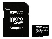 SILICON POWER Micro SDCard 64GB UHS-1 Elite/class10  w/ada