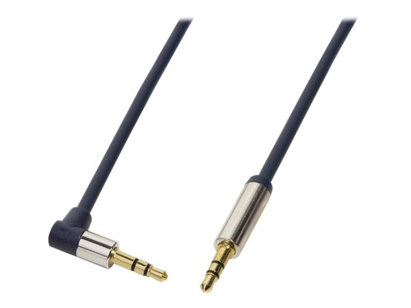 LOGILINK Audio Cable 3.5 Stereo M/M, 90° angled, 0,75m, blue