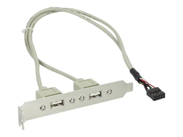 INLINE Slotblech USB 2.0 2x USB Buchse auf 1x 10pol Pfostenverbinder 35cm
