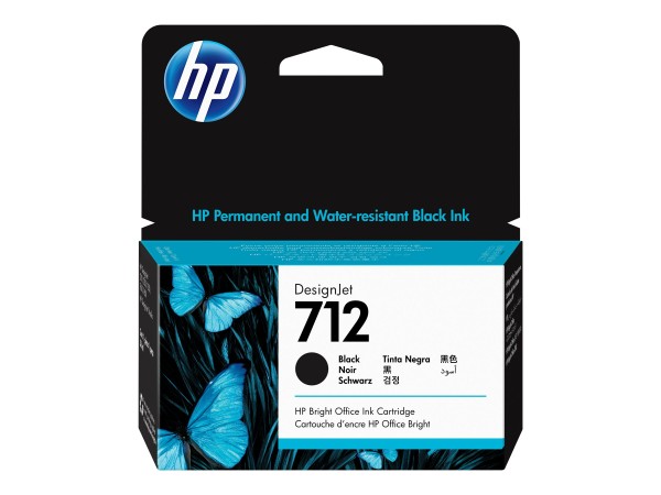 HP 712 38-ml Black DesignJet Ink Cartridge