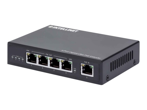 INTELLINET 4-Port Gigabit Ultra PoE-Extender 90W um 100m