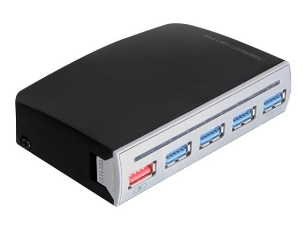 DELOCK HUB USB 3.0 4 Port extern, 1 Port USB Strom intern / extern